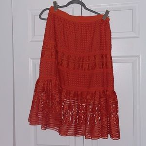 Brand new DVK orange eyelet maxi skirt